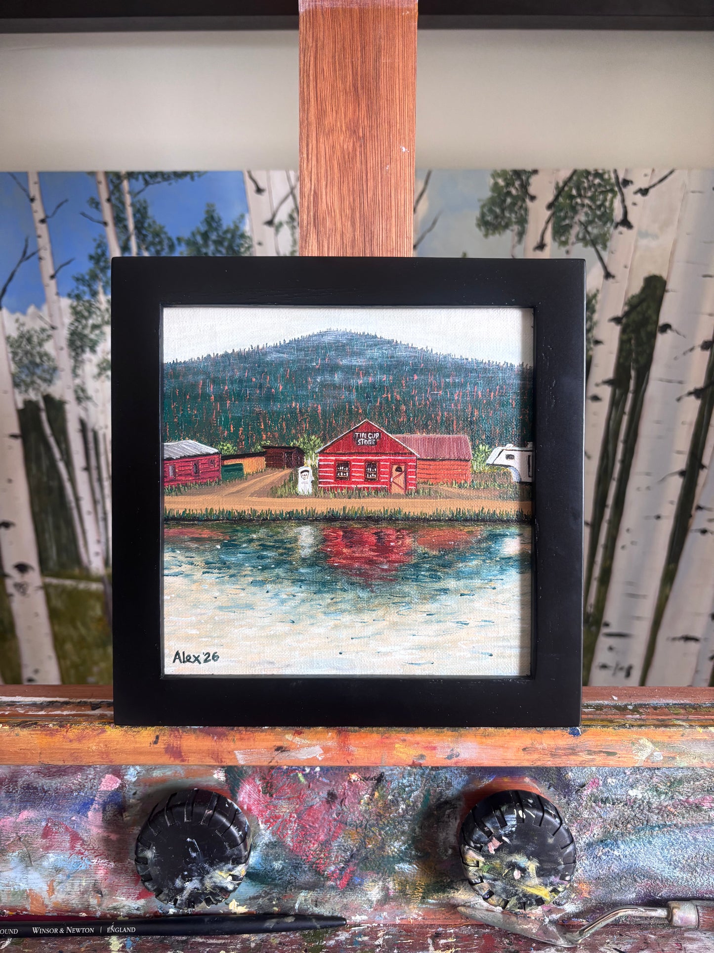 Rainy Reflections in Tin Cup