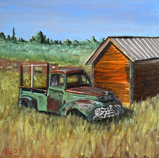 Rusty Green Truck