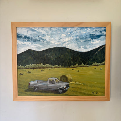 Hay Field with Truck