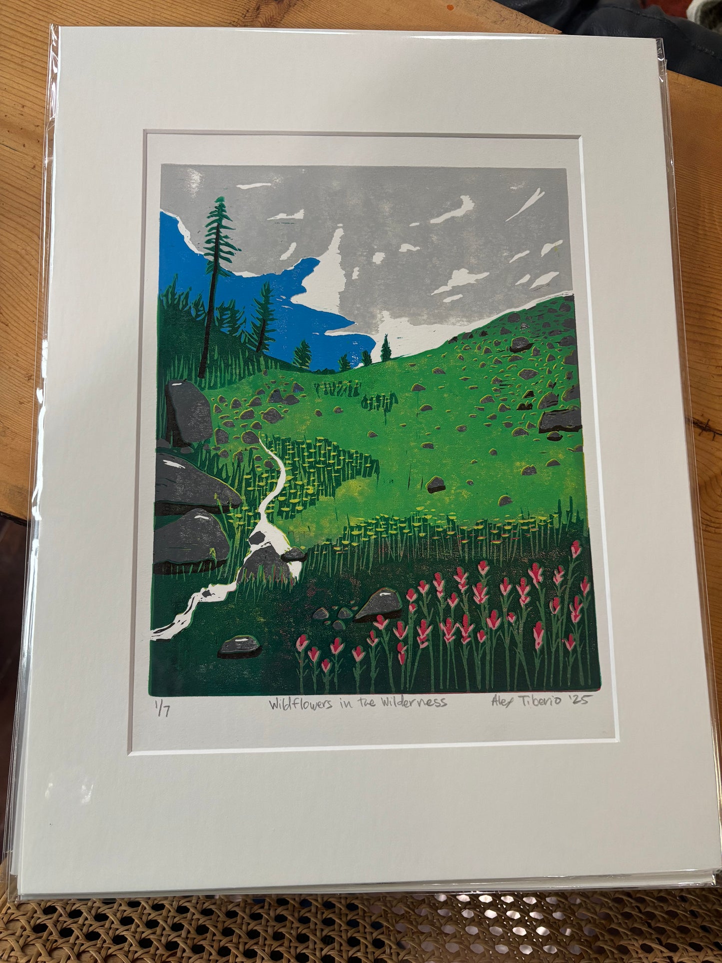 Wildflowers in the Wilderness (Linoleum Block Print)